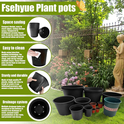 2 Gallon Nursery Pots Plastic Container Injection Molded Pot for Plants Flexible with Drainage