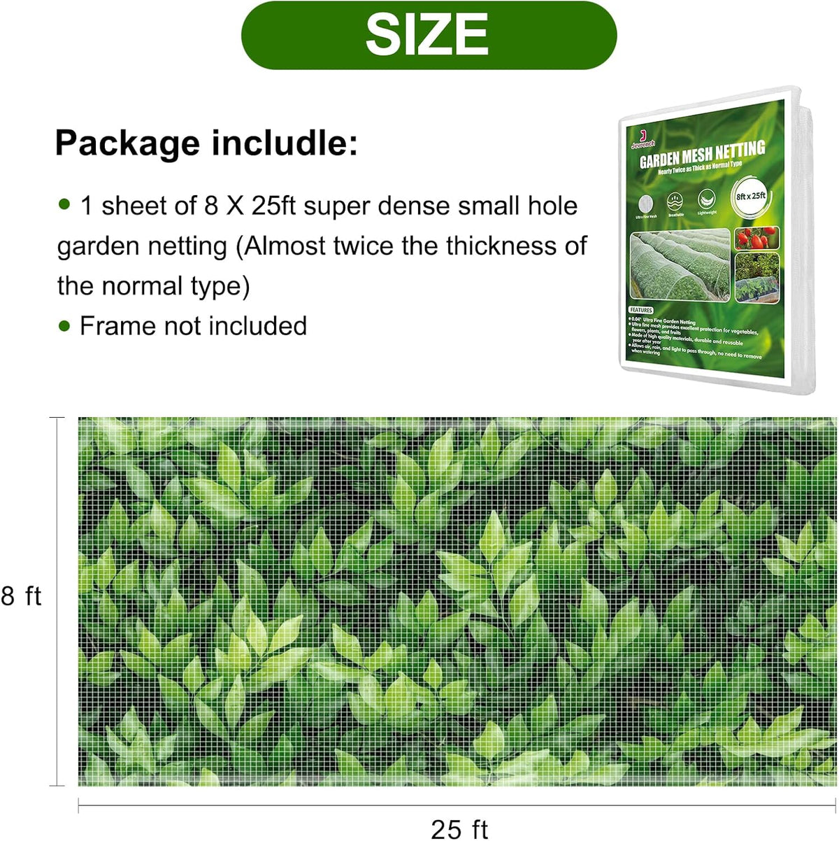 Garden Netting, Jevrench Durable Ultra Fine Garden Netting, Garden Plant Cover Row Cover Makes