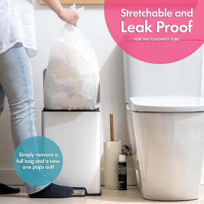 Trash Bags - Small Garbage Bags, Clear Trash Can Liners for Bathroom Bins, Bedroom, Office &