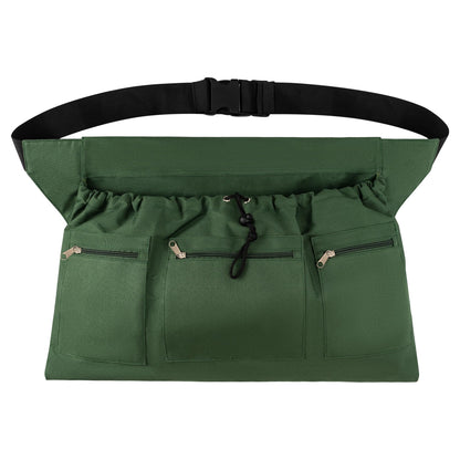 Gardening Apron, Garden Aprons with Pockets & Drawstring Bag, Waterproof 600D Fruit Storage Harvest