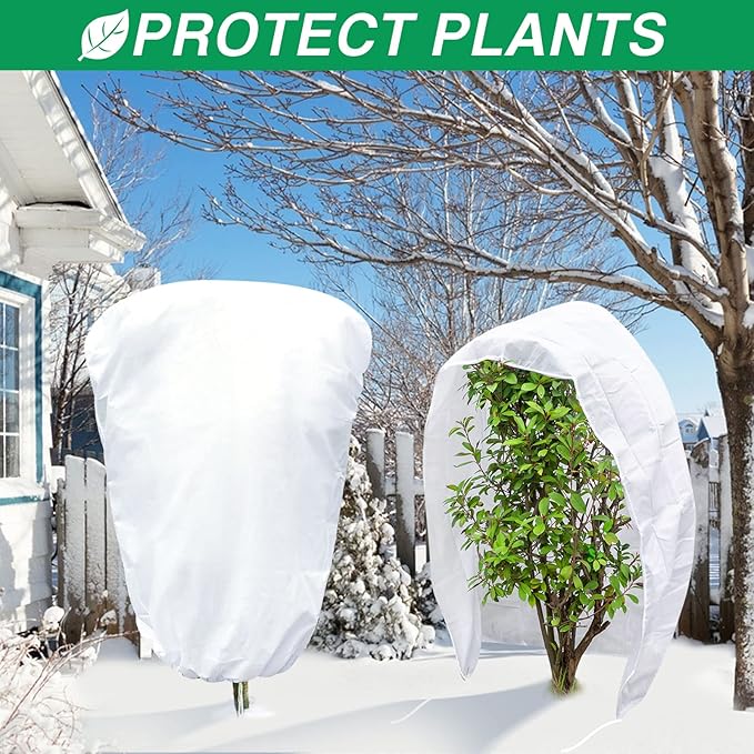 2 Pcs Plant Covers Freeze Protection, Frost Cloth Plant Freeze Protection, Frost Covers for Outdoor