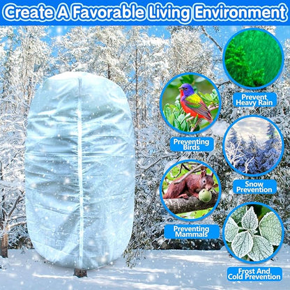 7.9×5.9FT Tree Covers for Winter, Plant Covers Freeze Protection with Drawstring and Zipper, Frost