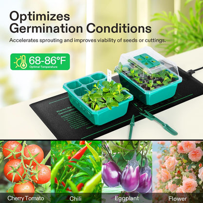 VIVOSUN 10"x 20.75" Seedling Heat Mat and Digital Thermostat Combo Set, UL & MET-Certified Warm