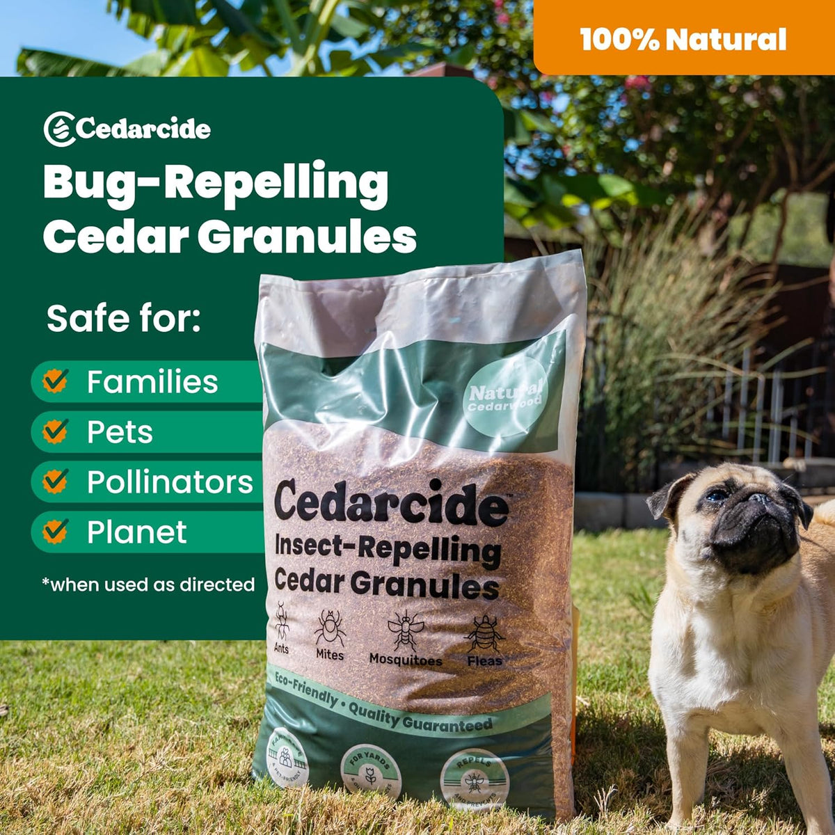 Cedarcide Lawn, Home & Garden Cedar Granules | Repels Fleas, Ticks, Ants & Mosquitoes | Smells