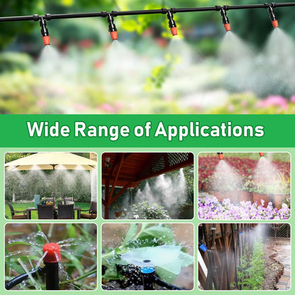 246FT Drip Irrigation System, Automatic Drip Irrigation Kit with 1/2" Main Tube & 1/4" Branch