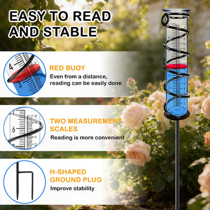 Rain Gauge, Rain Gauge Outdoor, Rain Gauges Outdoors Best Rated for Yard with Stake, Rain Water