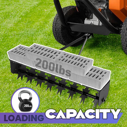 Lawn Aerator Tow Behind, Heavy-Duty Core Aerator Tool for Lawns, 32" Manual Lawn Aerator with