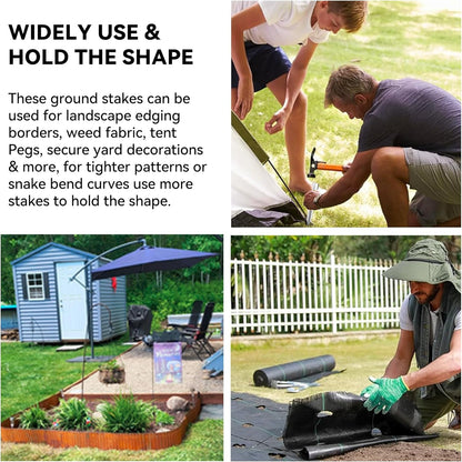 Worth Landscape Edging Stakes, 13Pcs 8Inch Corrugated Metal Garden Stakes Galvanized Steel Bender