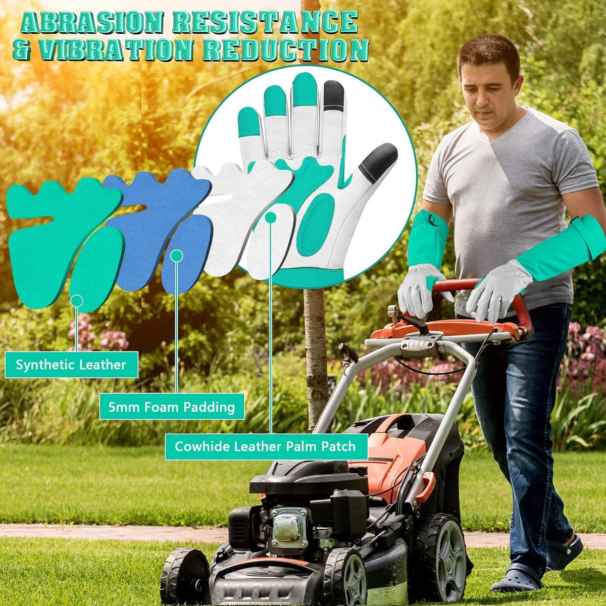 Long-Gardening-Gloves for Women/Men - Thorn Proof Rose Pruning Gloves Heavy Duty Gauntlet-L