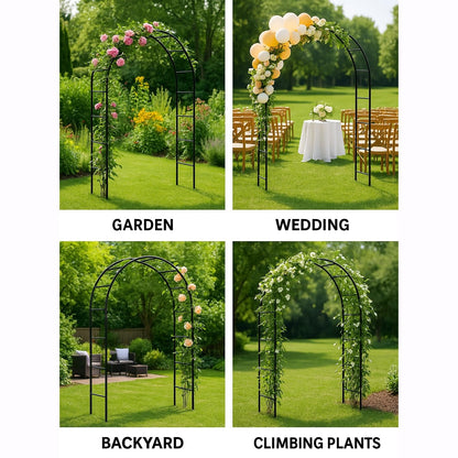 Thickened Tube Garden Arch,7.3ft Heavy-Duty Metal with 16mm Steel Tubes & 0.5mm Thickened Wall