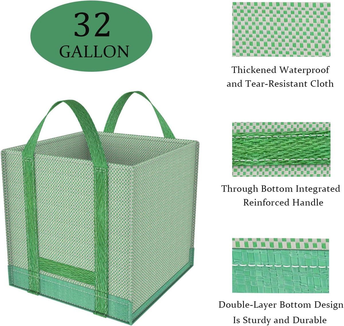 Reusable Yard Waste Bags/Lawn Bags/Leaf Bags, Collapsible Garden Bag, Pop Up Garden Bag, Heavy Duty