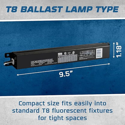 OHLECTRIC Replacement for Keystone KTEB-232-UV-IS-N-P 2 Lamp T8 Electronic Fluorescent Ballast with