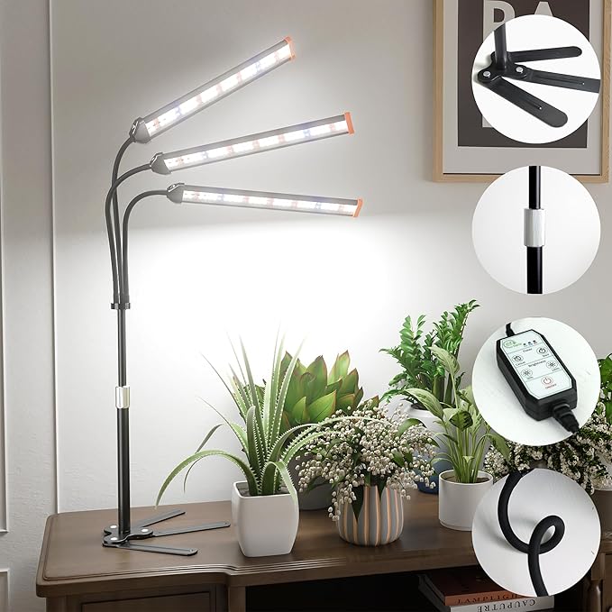 GooingTop Grow Light for Indoor Plants,5000K Full Spectrum Growing Plant Lamp with White Red Blue