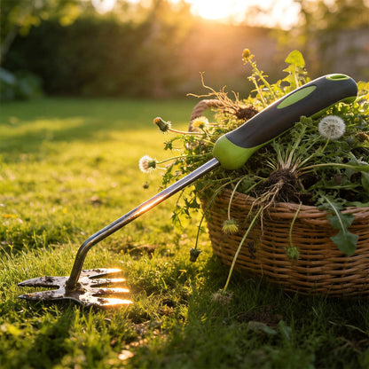 Garden Tools, 2-in-1 Hand Weeder Puller, Heavy Duty Stainless Steel Gardening Hand Tool for Deep