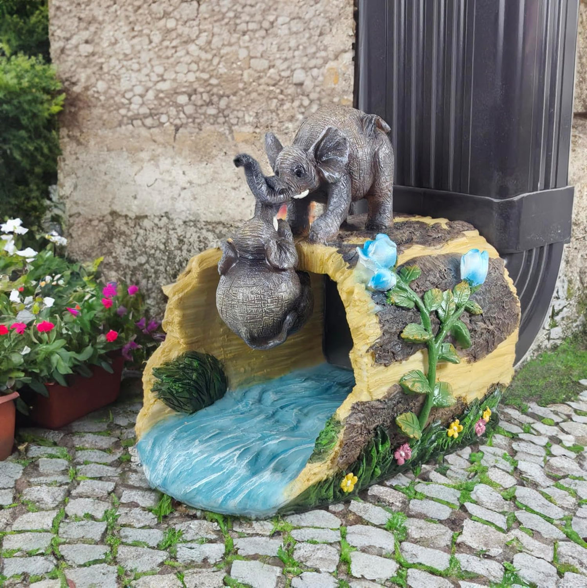 coolboy Elephant Decor Statue Gutter Downspout Extension Decorative,Garden Animal Statue Outdoor