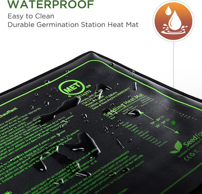 MET Certified 2 Pack Seedling Heat Mat, Seedfactor Adjustable Temperature Waterproof Durable