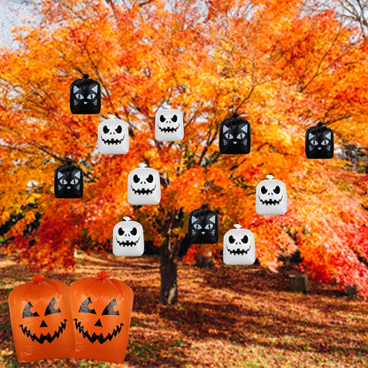 Giiffu 9-Pack Halloween Leaf Bags with Twist Ties – Heavy Duty Pumpkin Yard Waste Bags for Lawn
