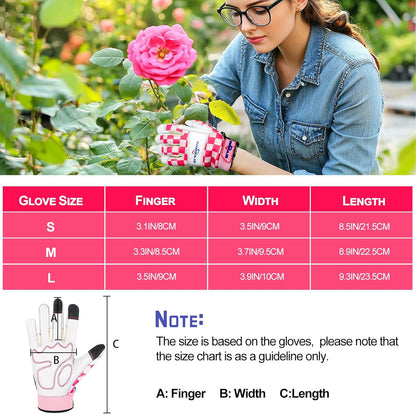 Leather-Gardening-Gloves for Women,Thorn-Proof Work-Gloves for Weeding,Digging,Planting,Pruning