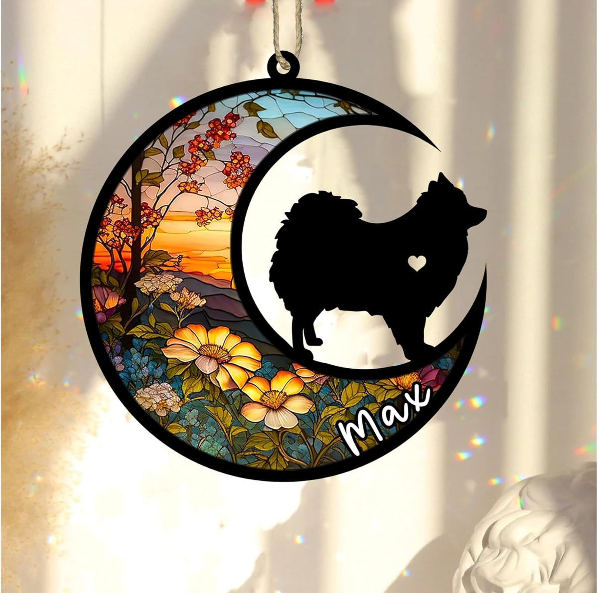 Personalized Dog Memorial, Custom Name Pomeranian Dog Christmas Ornament with Name, Custom Breeds