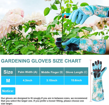 DLY Gardening Gloves for Women, Rose Gloves Gardening Thorn Proof, Long Garden Gloves for Women