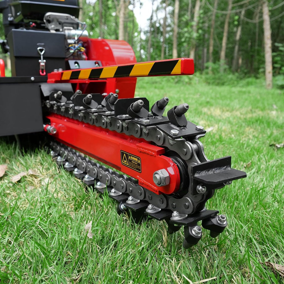 429cc 14HP Kohler Gas Powered E-Start Cable Ditching Mini Trencher,24'' Trench Depth, 27pcs Carbide