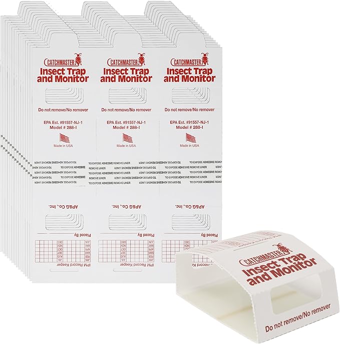 Catchmaster Spider & Insect Glue Traps 45-Pk (15 Sheets), Adhesive Cockroach Killer Glue Boards