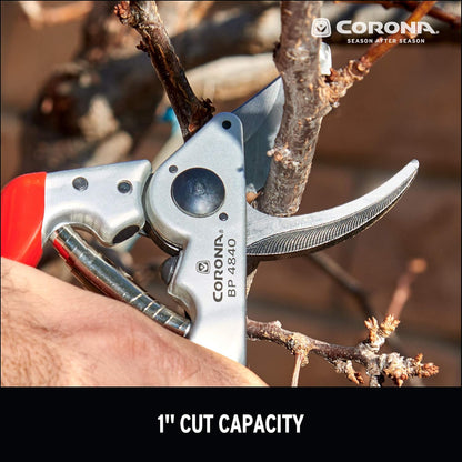 Corona BP 4840 Forged Steel Aluminum Handles Bypass Hand Pruner - 1 inch Cut Capacity Stem and