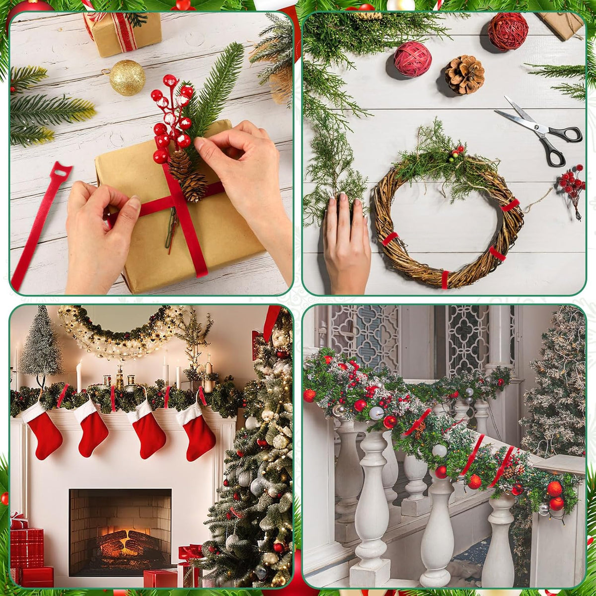 100 Pcs Christmas Garland Ties 12Inch Adjustable Holiday Garland Twist Ties for Holiday Halloween