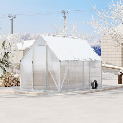 6'X11' Aluminum-Framed Polycarbonate Greenhouse, Heavy Duty Polycarbonate Greenhouse with Quick