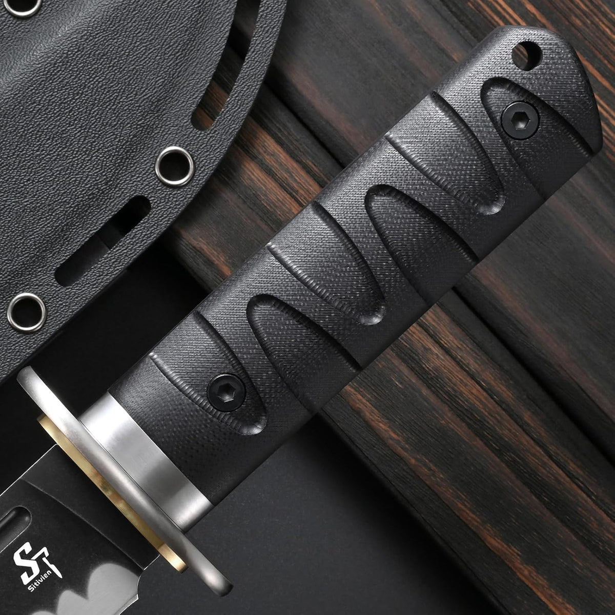 Sitivien ST29 Fixed Blade Knife, AUS-10 Steel Blade G10 Handle Full Tang Bowie Knife for Outdoor