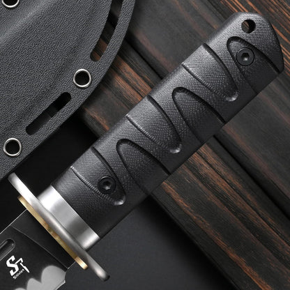 Sitivien ST29 Fixed Blade Knife, AUS-10 Steel Blade G10 Handle Full Tang Bowie Knife for Outdoor