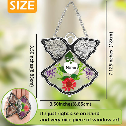 KY&BOSAM Angel Suncatcher Nana Stained Glass for Windows Hangings Wind Chime Home Decor with