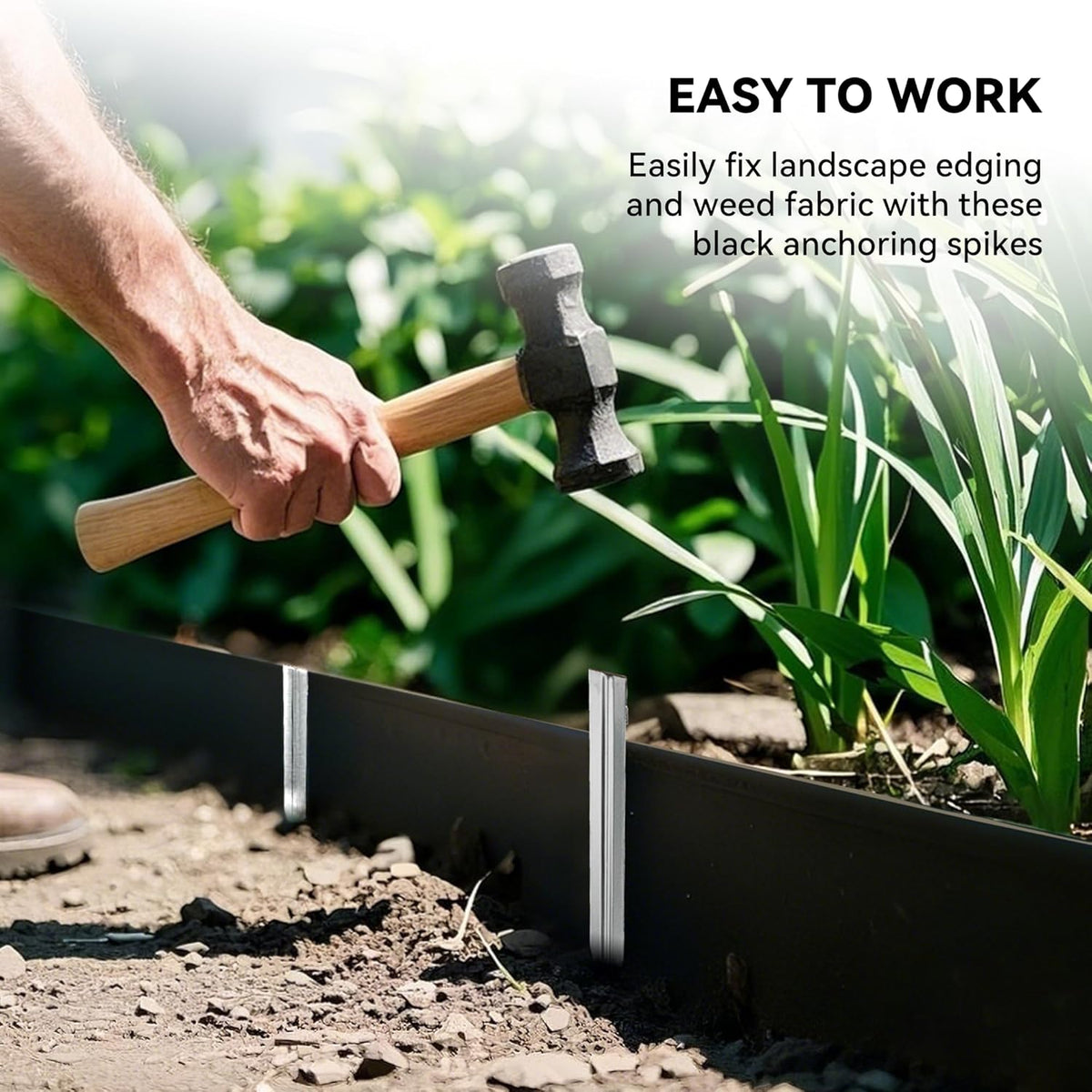 Worth Landscape Edging Stakes, 13Pcs 8Inch Corrugated Metal Garden Stakes Galvanized Steel Bender