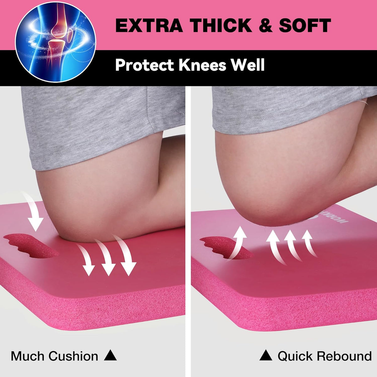 WORKPRO Extra Thick Kneeling Pad, Soft Foam Cushioning for Knee, Large Foam Kneeler Mat for