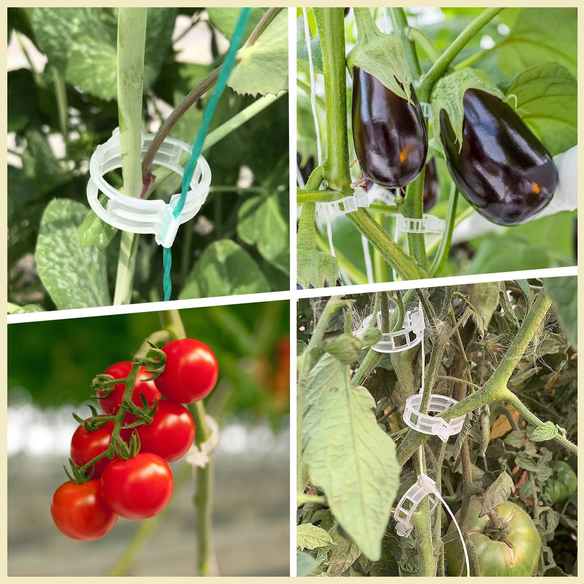 Dalzom® 300Pcs Tomato Clips, Plastic Trellis Clips Plant Support Clips, Plant Clips for Support