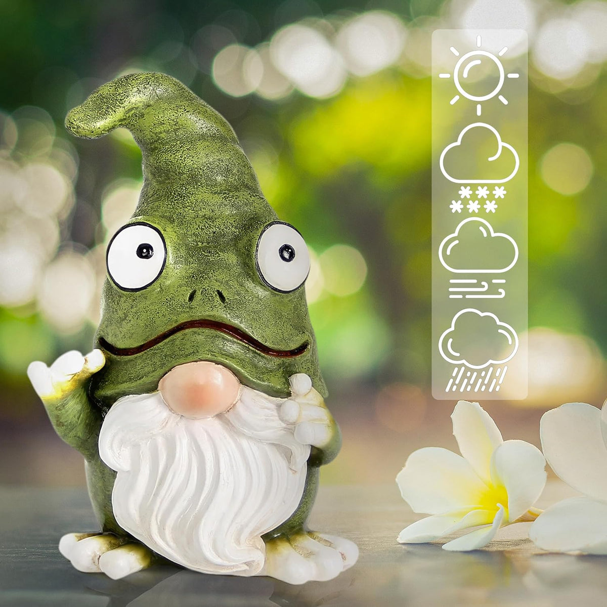 Outdoor Garden Frog Gnome Statue, Garden Gnomes Outdoor Figurine, Sculptures & Statues, Decoration