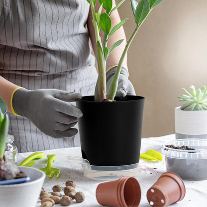 4 Inch 10 Pack Small Self Watering Pots for Indoor Plants, Nursery Pot with Drainage Holes and