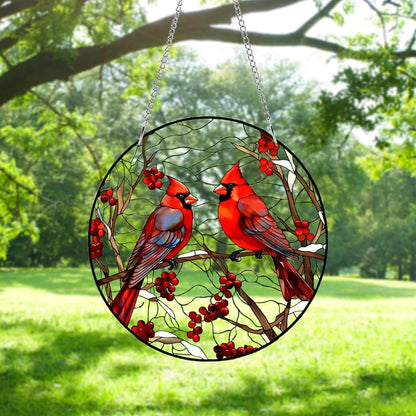 8" Cardinal Window Decorations– Acrylic Hanging Ornament for Door & Window, Decorative Accent for