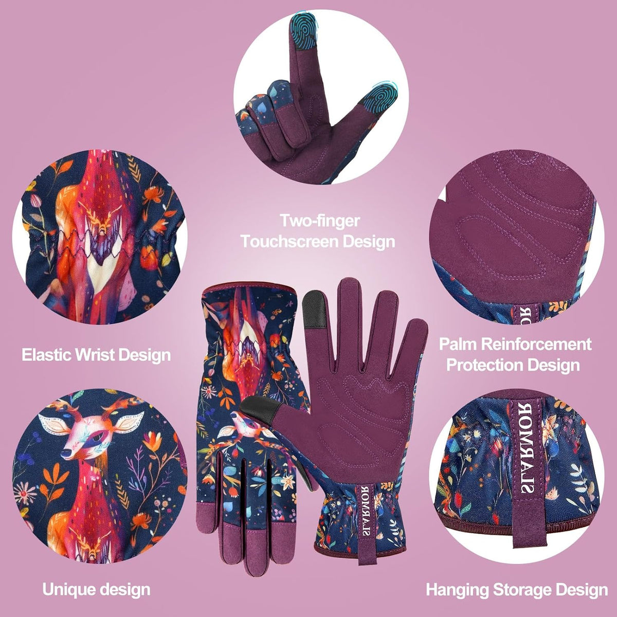 Leather-Gardening-Gloves for Women,Thorn-Proof Work-Gloves for Weeding,Digging,Planting,Pruning