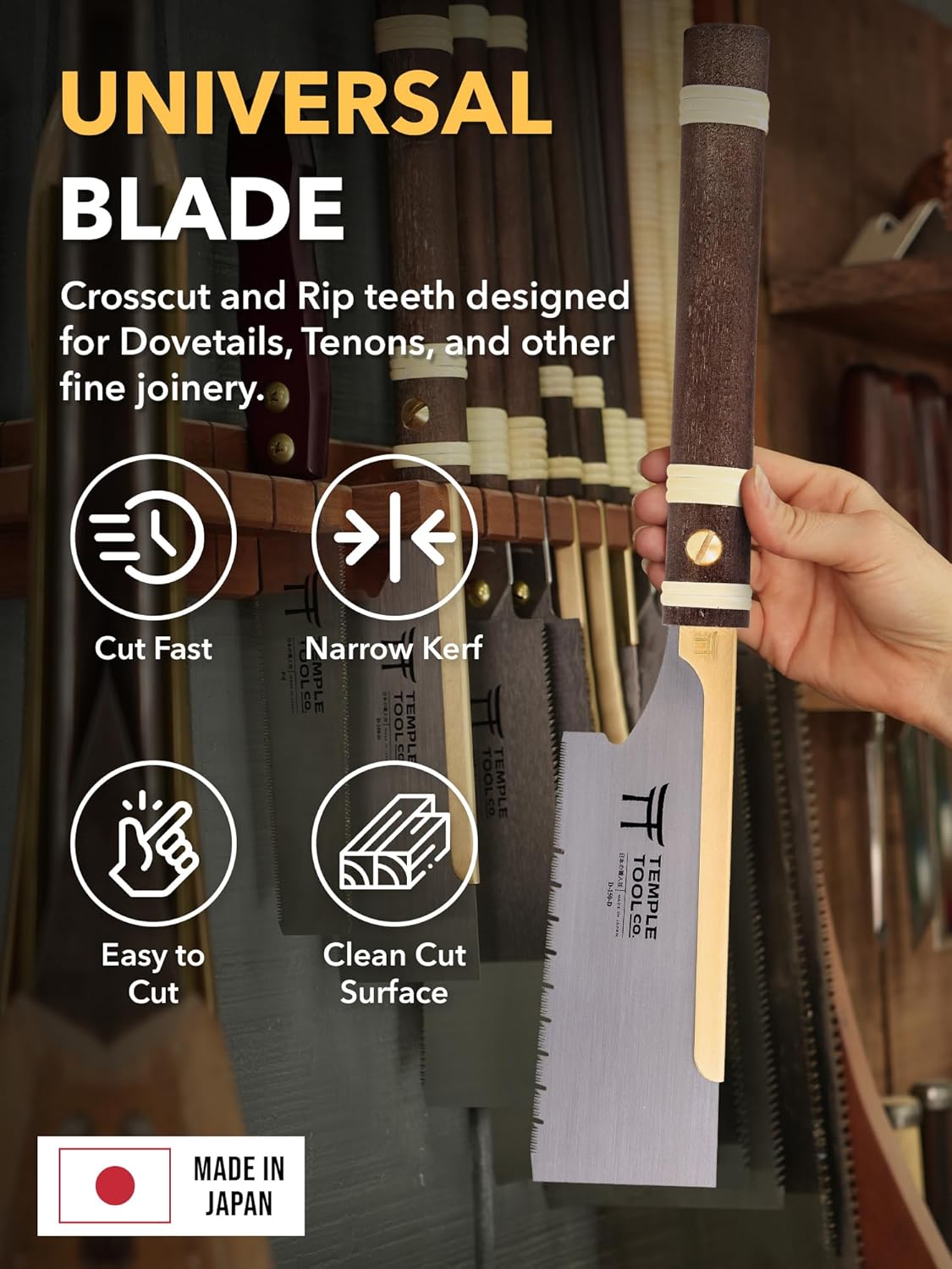 Japanese Pull Saw - Dozuki 6 for Ripcut and Crosscut - Hand Saw for Dovetails, Tenons, Fine Joinery