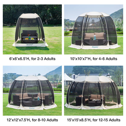 Alvantor® Screen House Room Camping Tent Outdoor Canopy Pop Up Sun Shade Hexagon Shelter Mesh Walls