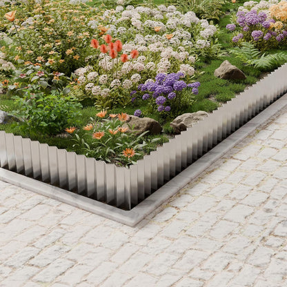 SnugNiture Corrugated Metal Garden Edging,6" x 50' Sturdy Lawn Edging Border,Landscape Edging