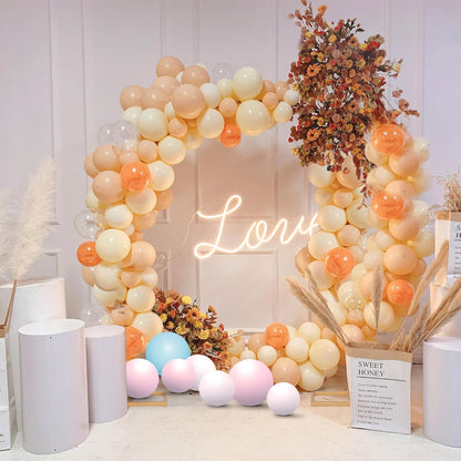 HPC Decor Set of 2 Wedding Arch Backdrop Stand, 8FT, 6.7FT Gold Metal Arch Backdrop Stand for