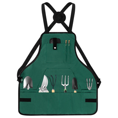 LUCKIPLUS Gardening Apron, Garden Apron for Women with Pockets, Waterproof 600D Heavy Duty Cross