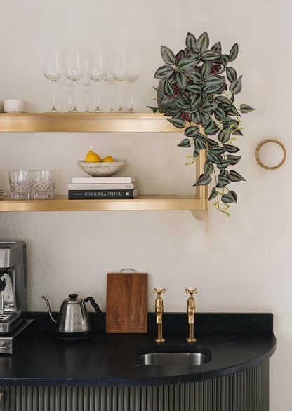 DILATATA Fake Hanging Plants Artificial Hanging Plants 26" Faux Wandering Jew Hangings Leaves Plant