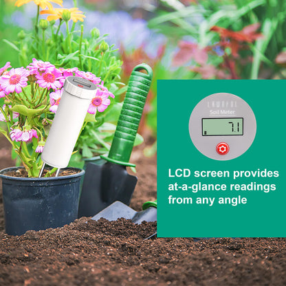 LAWNFUL Digital Soil pH Meter, Industrial Grade Soil pH Tester with Calibration-Free LCD Display