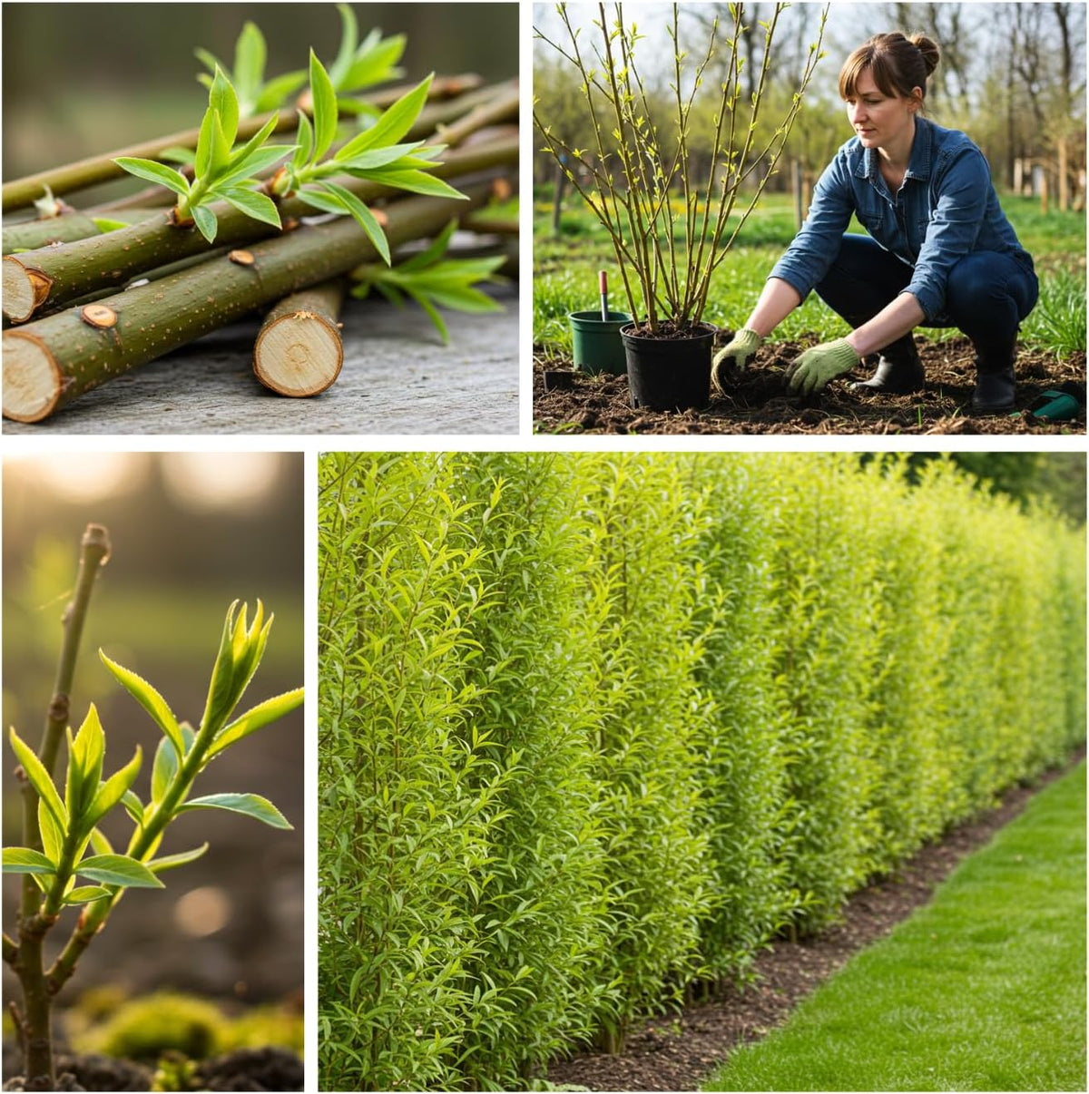 100 Hybrid Willow Trees - Fast Privacy Trees or Shade - Space 1-2 Feet Apart - Austree Willow Grow