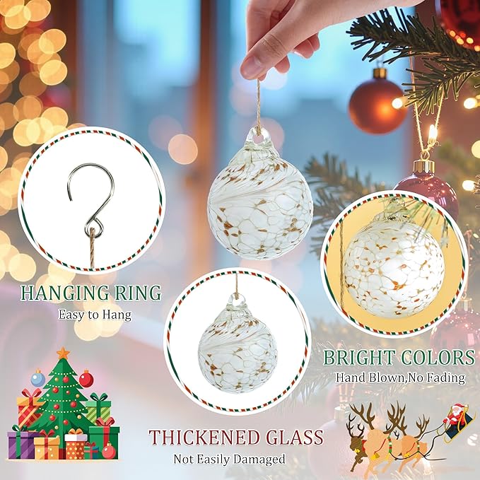Hand Blown Glass Gazing Balls for Garden Hanging Friendship Balls Christmas Ball Ornaments for Xmas