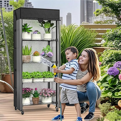 Small Greenhouse for Indoors, 5 Tier 23.1" L×13.2" W×61.2" H mini Greenhouse Outdoor, Indoor