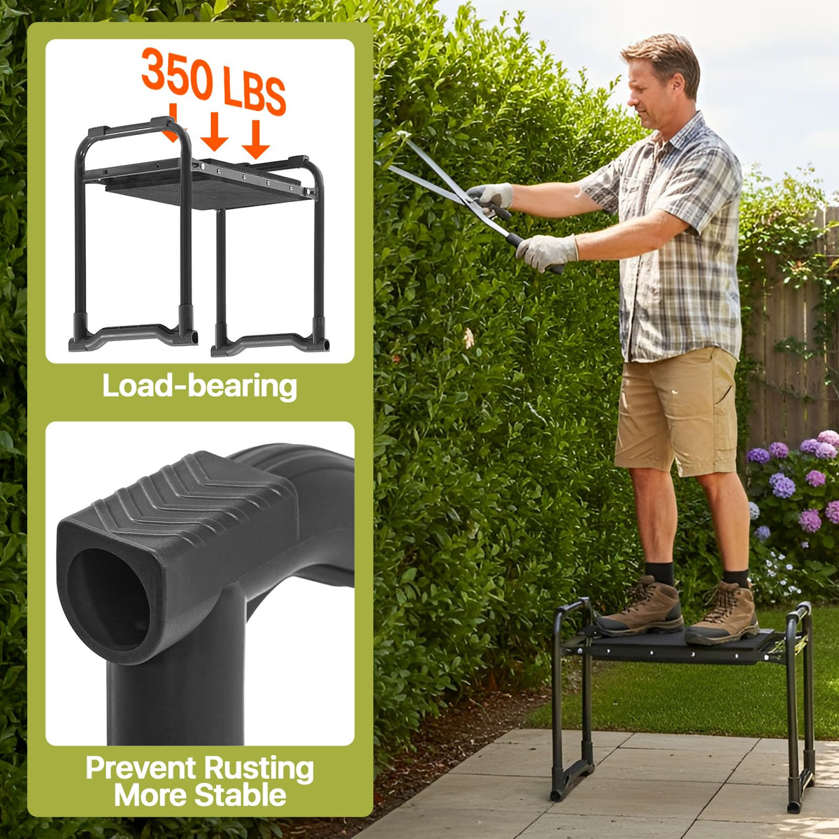 Garden Kneeler and Seat Heavy Duty, Wider and Thicker Kneeling Pad Stool
